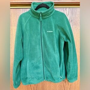 Columbia Women's Fleece Jacket Kelly Green 1X Full Zipper Pockets